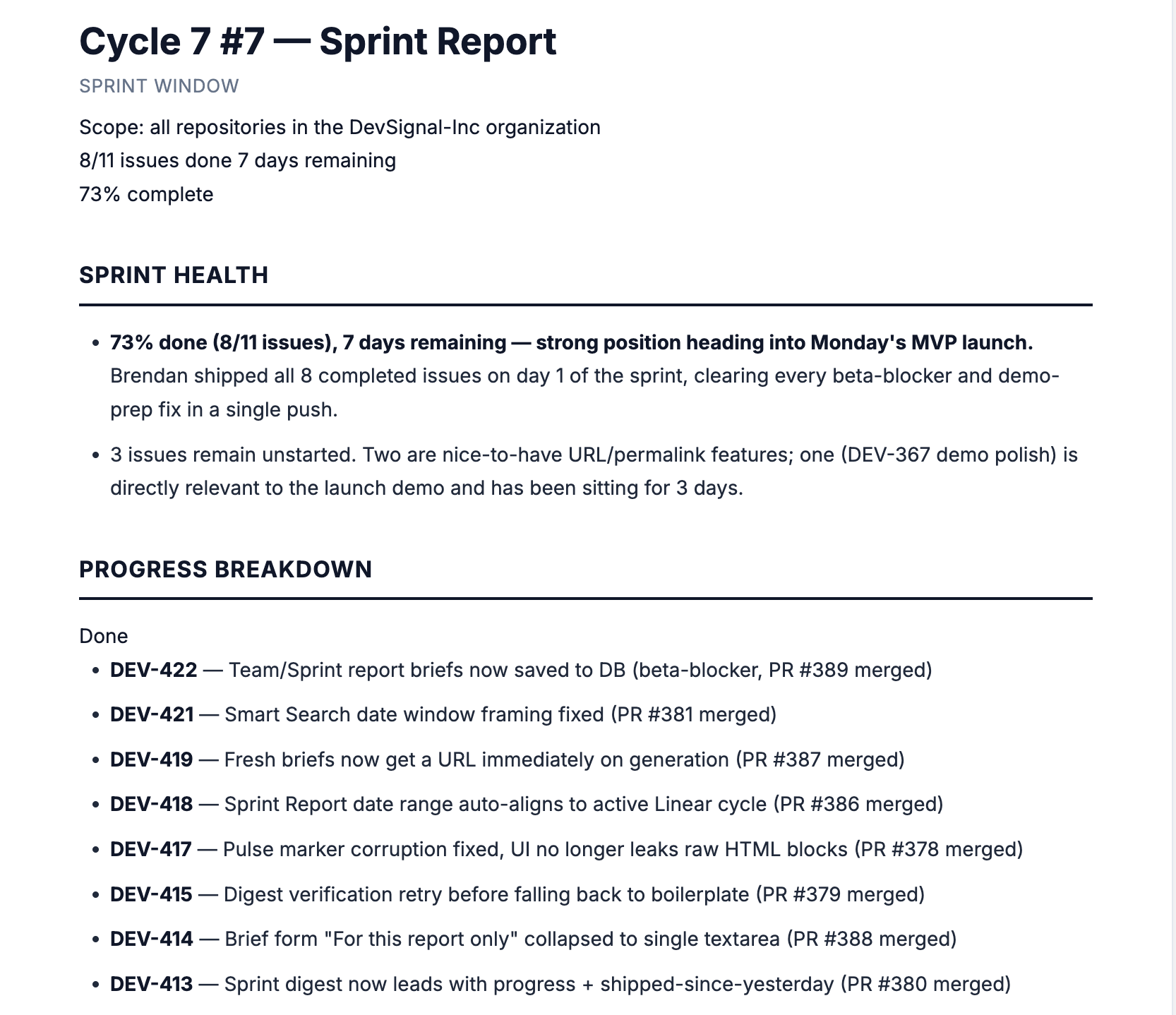 Reports product preview